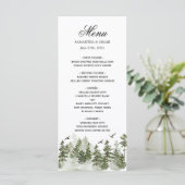 Menu Aquarelle d'hiver moderne Forêt verte avec neige (Debout devant)