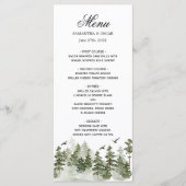 Menu Aquarelle d'hiver moderne Forêt verte avec neige (Devant)