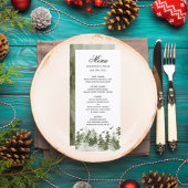 Menu Aquarelle d'hiver moderne Forêt verte avec neige