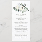 Menu Aquarelle d'ivoire Mariage floral (Devant)