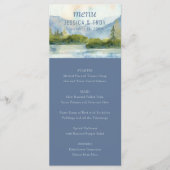 Menu Aquarelle du lac Mountain Mariage bleu Dusty (Devant)