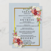 Menu Aquarelle Dusty Gris Or Blush Peach Mariage (Devant / Derrière)