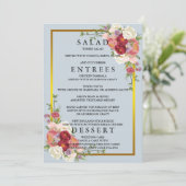 Menu Aquarelle Dusty Gris Or Blush Peach Mariage (Debout devant)