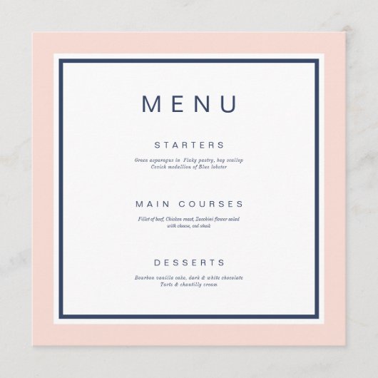 Menu Aquarelle Dusty Rose Floral moderne rose Mariage (Devant)