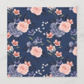 Menu Aquarelle Dusty Rose Floral moderne rose Mariage (Dos)