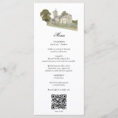 Menu Aquarelle Eglise traditionnelle Monogramme Mariage (Devant)