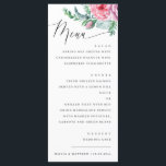 Menu Aquarelle élégant script floral boho mariage<br><div class="desc">Menu de mariage de boho floral à l'aquarelle délicat avec script élégant. Convient pour jardin botanique / nature extérieure estivale / thème mariage bohème.</div>