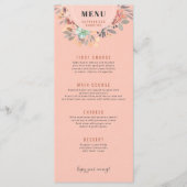 Menu Aquarelle en cuivre rose pâle Floral Chic Mariage (Devant)