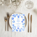 Menu Aquarelle Étoile de David Bar Mitzvah Bleue<br><div class="desc">Carte de menu parfaite pour une bat mitzvah, bar mitzvah, mariage ou autre célébration juive ! Art aquarelle fait main pour vous sur le recto et le verso ! ENTIÈREMENT PERSONNALISABLE ! Cliquez sur « Personnaliser » ci-dessus pour modifier le texte. Cliquez sur « modifier à l'aide de l'outil de...</div>