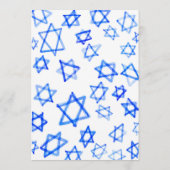Menu Aquarelle Étoile de David Bar Mitzvah Bleue (Dos)