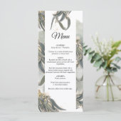 Menu Aquarelle Eucalyptus Feuille Mariage vert (Debout devant)