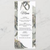 Menu Aquarelle Eucalyptus Feuille Mariage vert (Devant)