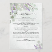 Menu Aquarelle Eucalyptus Feuilles et Mariage de lavand (Devant)