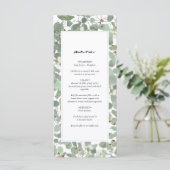 Menu Aquarelle Eucalyptus Mariage de fleurs vertes (Debout devant)