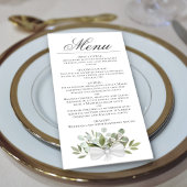 Menu Aquarelle Eucalyptus & Verdure Mariage élégant