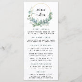 Menu Aquarelle Eucalyptus Verdure Mariage Or (Devant)