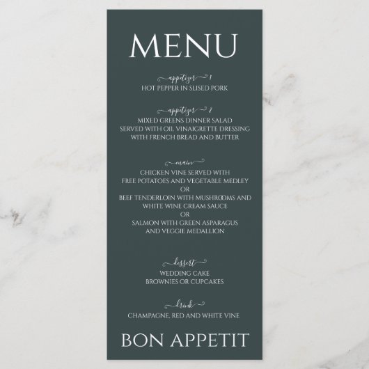 Menu aquarelle eucalyptus vert sauge (Devant)