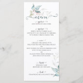 Menu aquarelle eucalyptus vert sauge avec rose (Devant)