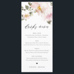Menu Aquarelle féminine Fleurs blanches Boissons Mariag<br><div class="desc">Ajoutez un accent floral élégant à votre paysage de table d'évènement avec ce papier à lettres à carte à boissons florales personnalisable. Il dispose d'un bouquet floral aquarelle de fleurs roses rousses et de verdure. Personnalisez cette carte de menu floral aquarelle en ajoutant vos propres détails. Cette carte de menu...</div>