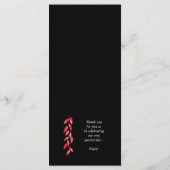 Menu Aquarelle Feuille rose chaud sur Mariage noir (Dos)