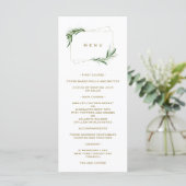 Menu Aquarelle Feuilles d'Olivier Or Baptême (Debout devant)