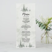 Menu Aquarelle Fir Trees Mariage d'hiver (Debout devant)