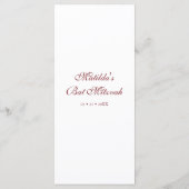 Menu Aquarelle Fleur de Succulente Botanique Bar Mitzva (Dos)