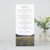 Menu Aquarelle Fleurs de champ Mariage floral Prairie (Debout devant)