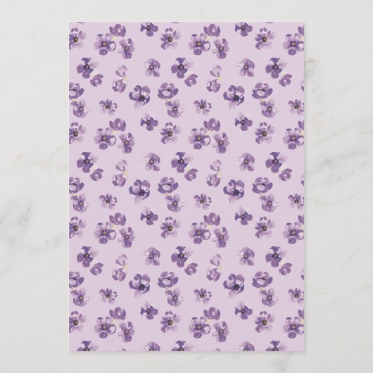 Menu Aquarelle Fleurs rustiques violet (Dos)