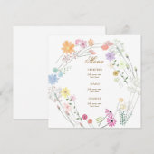 menu aquarelle fleurs sauvages (Devant / Derrière)