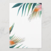 Menu Aquarelle Fleurs Tropicales Et Jaguar (Dos)