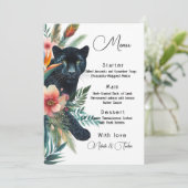 Menu Aquarelle Fleurs Tropicales Et Jaguar (Debout devant)