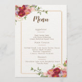 Menu Aquarelle Fleurs tropicales et Mariage de verdure (Devant)