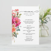 Menu Aquarelle Floral (Debout devant)
