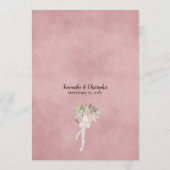 Menu Aquarelle Floral Blush Rose & Mauve Mariage (Dos)