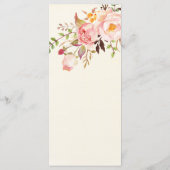 Menu Aquarelle Floral Boho Romantique Mariage moderne (Dos)