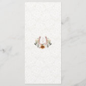 Menu Aquarelle Floral dentelle Western Horseshoe Monogr (Dos)