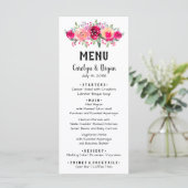 Menu Aquarelle Floral Mariage (Debout devant)