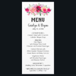 Menu Aquarelle Floral Mariage<br><div class="desc">Une carte de menu au design floral dans les tons roses au sommet est parfaite pour une réception de mariage,  un dîner de répétition mariage,  une fête d'anniversaire ou tout événement spécial avec un dîner assis. CORRESPONDRE des articles dans notre magasin.</div>