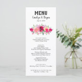 Menu Aquarelle Floral Mariage (Debout devant)