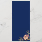 Menu Aquarelle Floral Mariage rose (Dos)