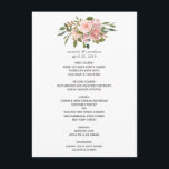 Menu Aquarelle florale Blush Mariage rose<br><div class="desc">Menu mariage de roses Blush Pink tendance aux accents d'or rose.</div>