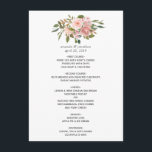 Menu Aquarelle florale Blush Mariage rose<br><div class="desc">Menu mariage de roses Blush Pink tendance aux accents d'or rose.</div>