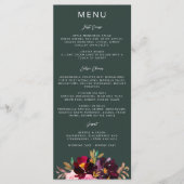 Menu Aquarelle florale de la Bourgogne verte (Devant)