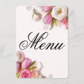 Menu Aquarelle florale élégante de ressort rose et (Dos)