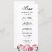 Menu Aquarelle florale rose pis rose roses roses (Devant / Derrière)