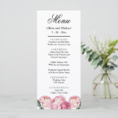 Menu Aquarelle florale rose pis rose roses roses (Debout devant)