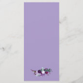 Menu Aquarelle Florale violet Script Mariage Dîner (Dos)