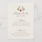 Menu Aquarelle Florale Western Cowboy Boots Mariage (Dos)