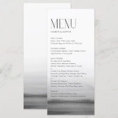 Menu Aquarelle Gris Ombre Mariage moderne (Devant / Derrière)